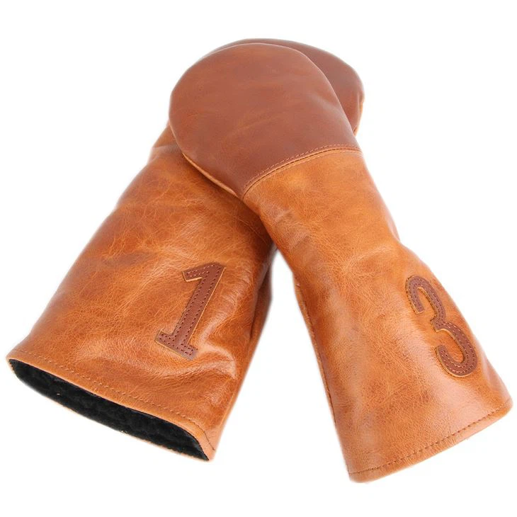 Genuine Leather Golf Wood Club Cover