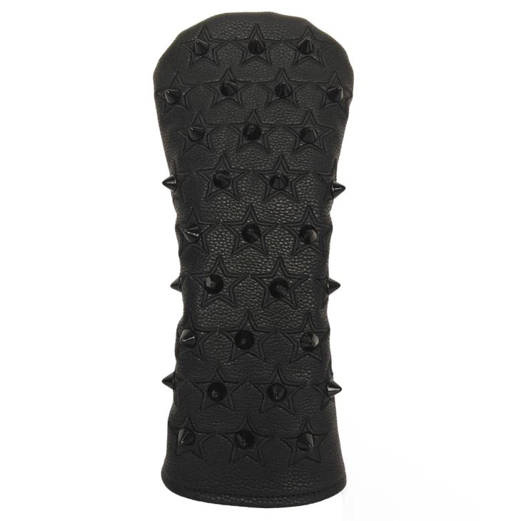 Durable Black PU Nail Golf Headcover